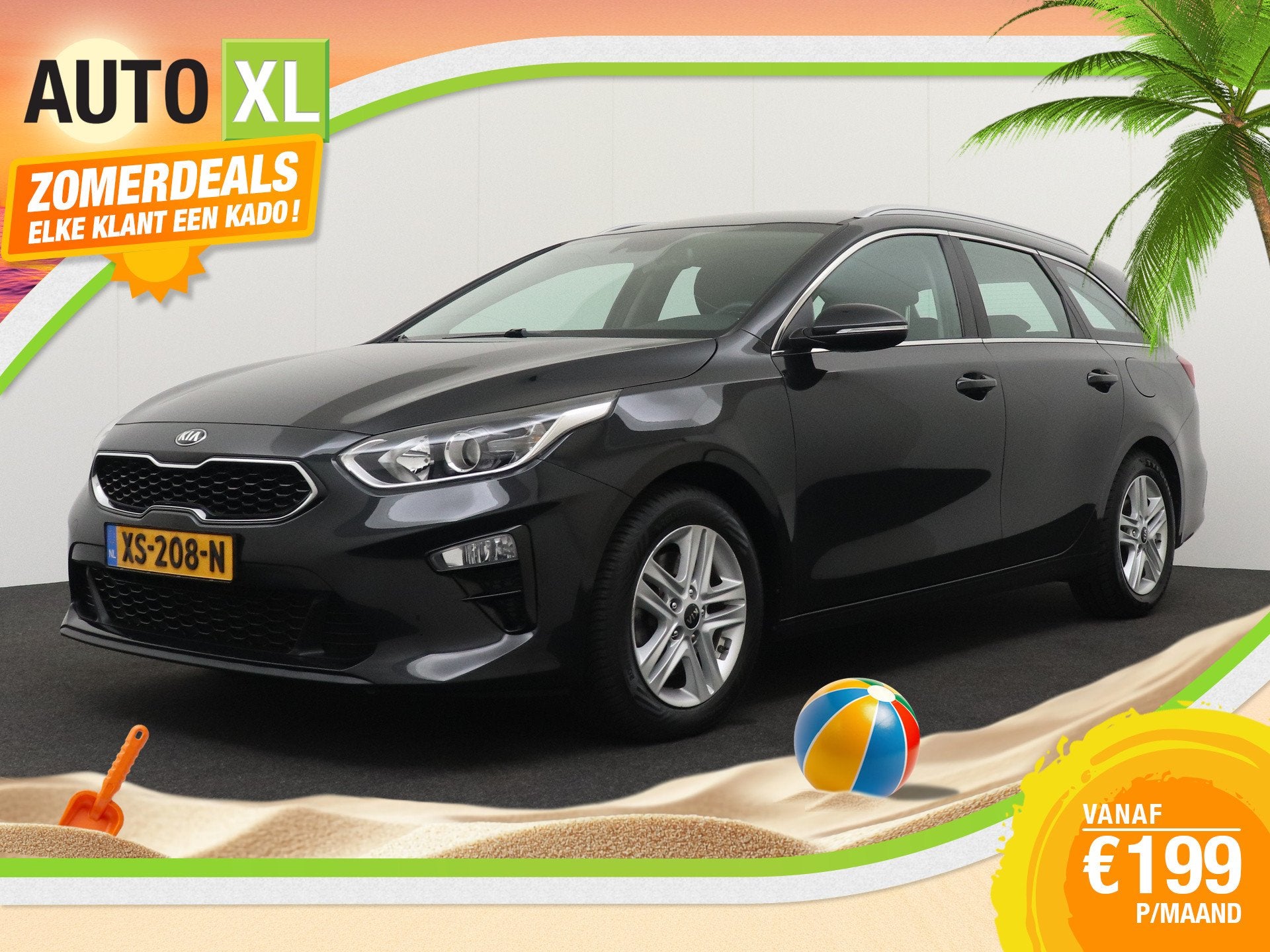 Kia Ceed Sportswagon 1.0 T-GDi DynamicLine Carplay Camera Cr, Auto's, Kia, Voorwielaandrijving, Gebruikt, Leder en Stof, Zwart