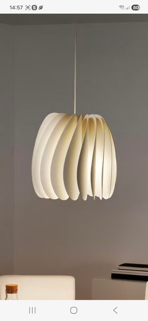 Witte IKEA Hanglamp - Modern Design, Huis en Inrichting, Lampen | Hanglampen, Ophalen, Kunststof, Zo goed als nieuw, Modern, Scandinavisch