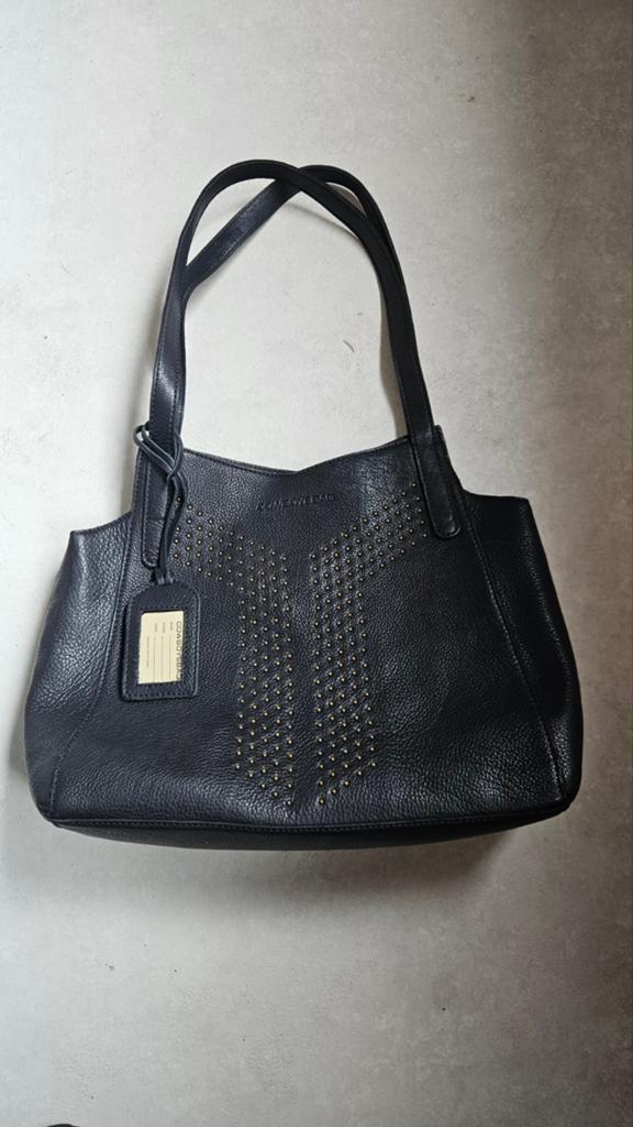 Cowboysbag Imbler Leren Handtas - Zwart met Studs, Ophalen of Verzenden, Zo goed als nieuw, Zwart, Handtas