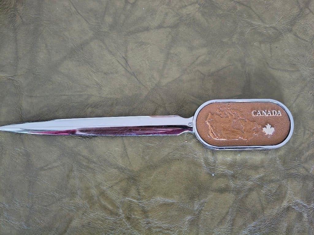 Vintage Briefopener Canada, Ophalen of Verzenden, Brons