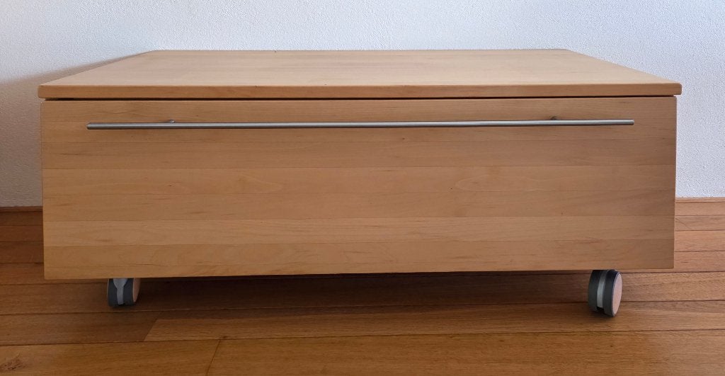 Hulsta TV meubel op wielen, Ophalen, Licht hout Hulsta Now! serie, Gebruikt, 50 tot 100 cm