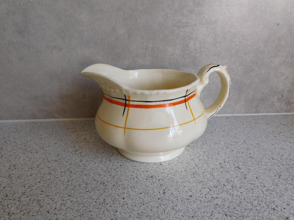 Melkkan Creamware Oranje en Zwart Design W.H Grindley & Co, Huis en Inrichting, Keuken | Servies, Overige materialen, Overige typen