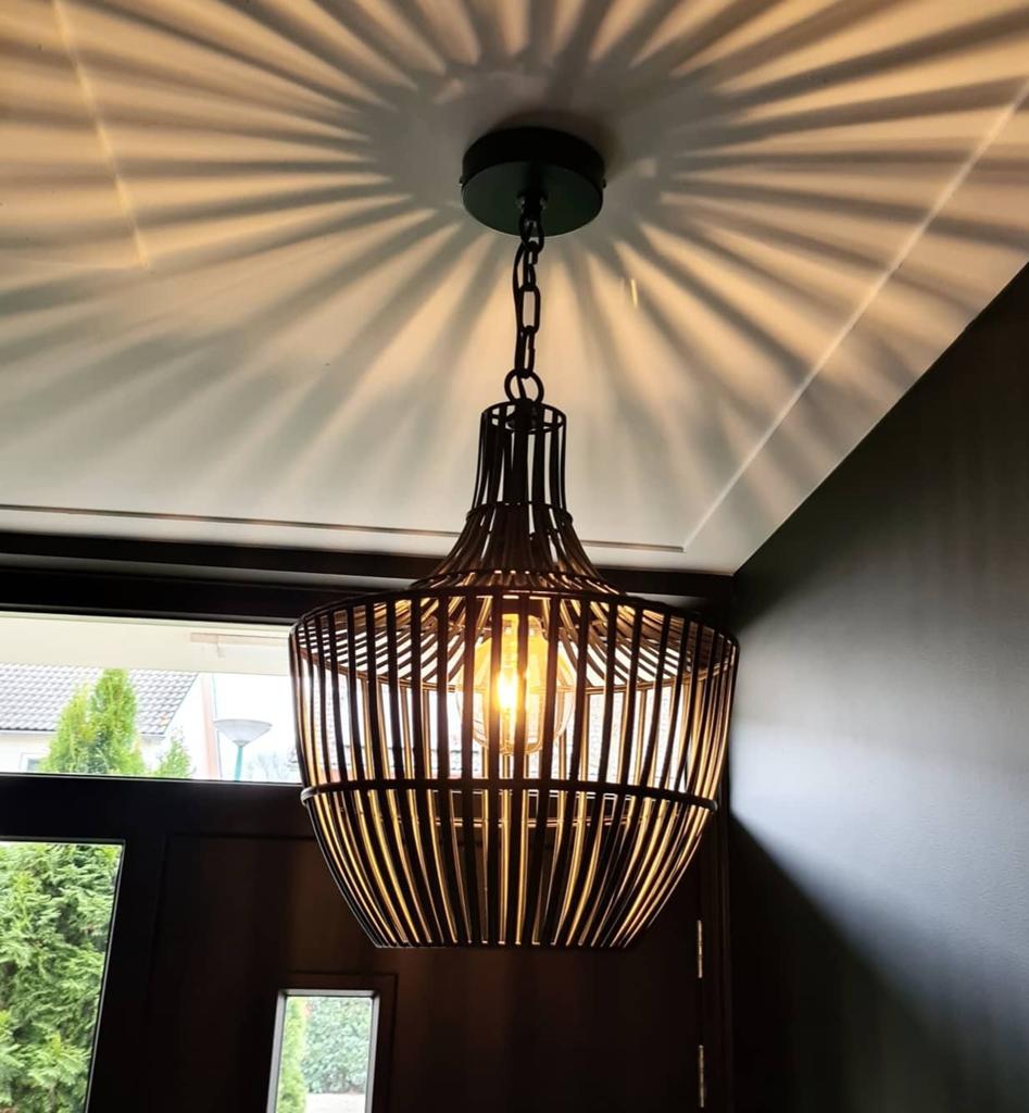 Kroonluchter Light & Living Stella zwart, Ophalen, Nieuw, Metaal, Modern, Industrieel, Sfeervol