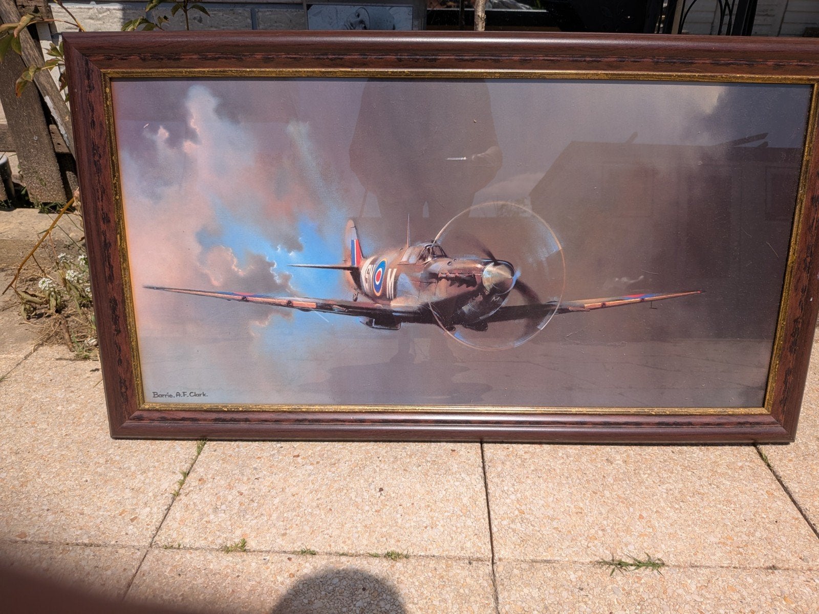 Ingelijste print van Spitfire door Barrie A.F. Clark, Ophalen