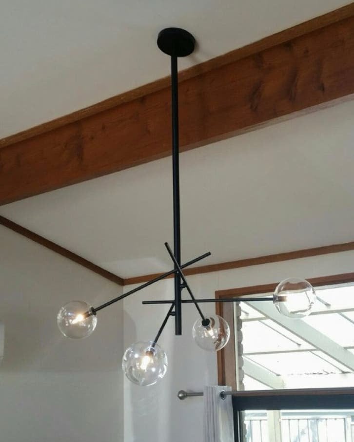 LUCCI Aksel 4-lichts hanglamp | Zwart | Bollen | Verstelbaar, Huis en Inrichting, Lampen | Hanglampen, Ophalen, G9