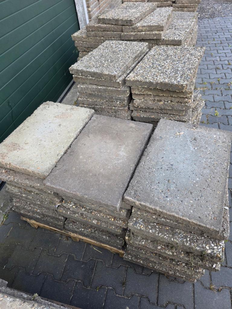 Gebruikte terrastegels, betontegels, grindtegels 60x40, Ophalen, Gebruikt, 10 m² of meer, Beton
