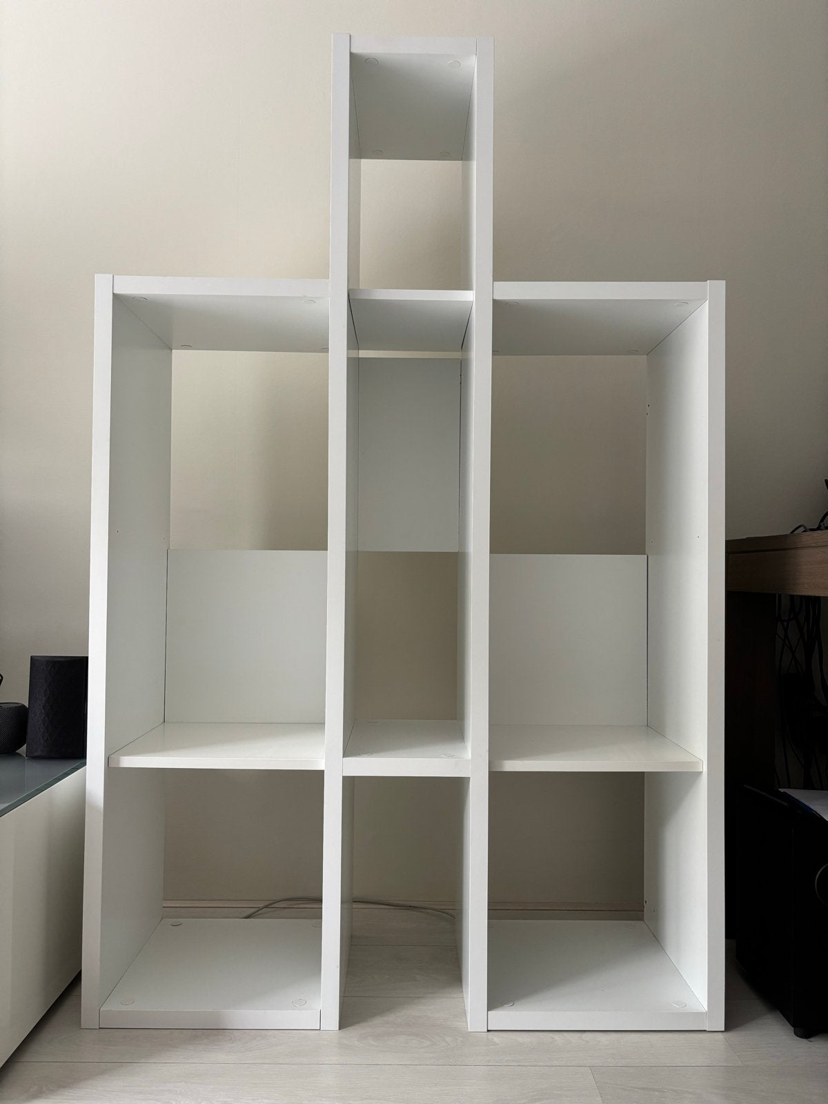 Witte vakkenkast / boekenkast met 6 vakken, Ophalen, Met plank(en), Gebruikt, 50 tot 100 cm