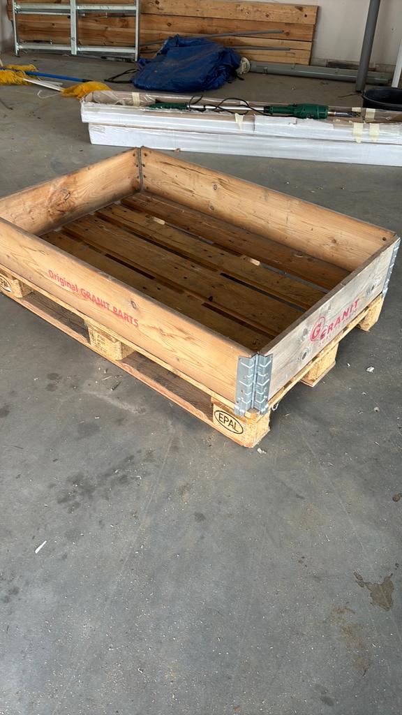 2 euro pallets en 3 opzet rand, Ophalen, Zo goed als nieuw, Minder dan 180 cm, Planken