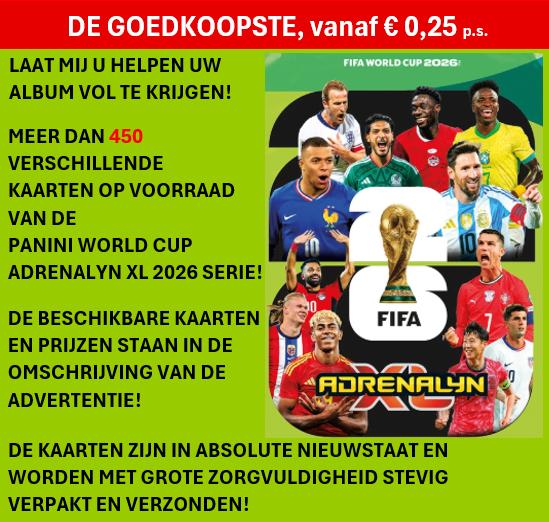 PANINI WORLD CUP ADRENALYN XL 2026 *GOEDKOOPSTE*, Verzenden, Nieuw, Meerdere plaatjes