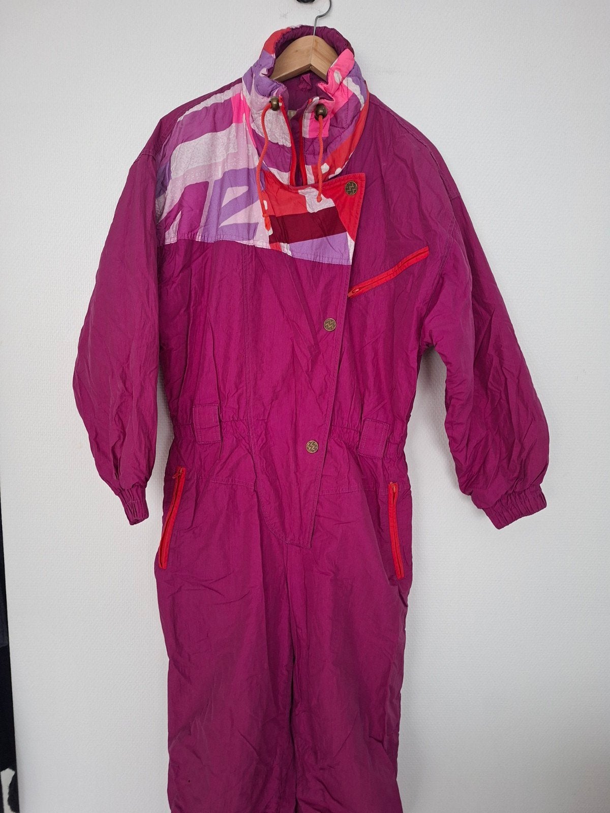 vintage skipak 42/44 retro fout après-ski carnaval klunen, Sport en Fitness, Overige merken, 160 tot 180 cm, Ophalen of Verzenden
