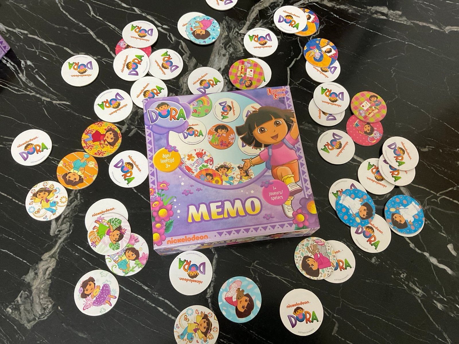 Dora Memo Spel - Nickelodeon Junior, Ophalen of Verzenden, Meer dan 50 stukjes, Zo goed als nieuw, 2 tot 4 jaar