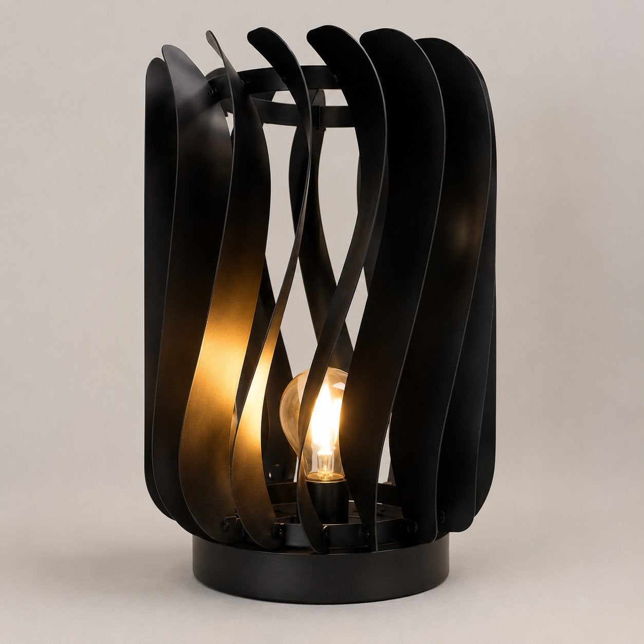 Moderne zwarte tafellamp met spiraalvormig design, Overige merken, Zwart, Modern, E27 (groot)