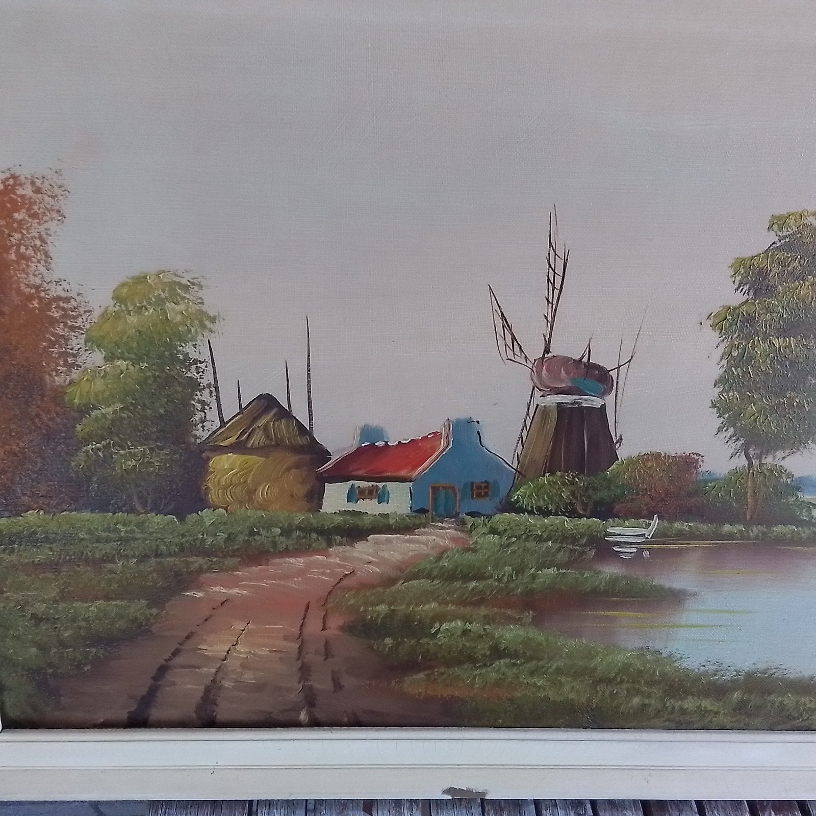 Landschap Schilderij "; Loman", Doek, Ophalen of Verzenden, Gedateerd, Landschap