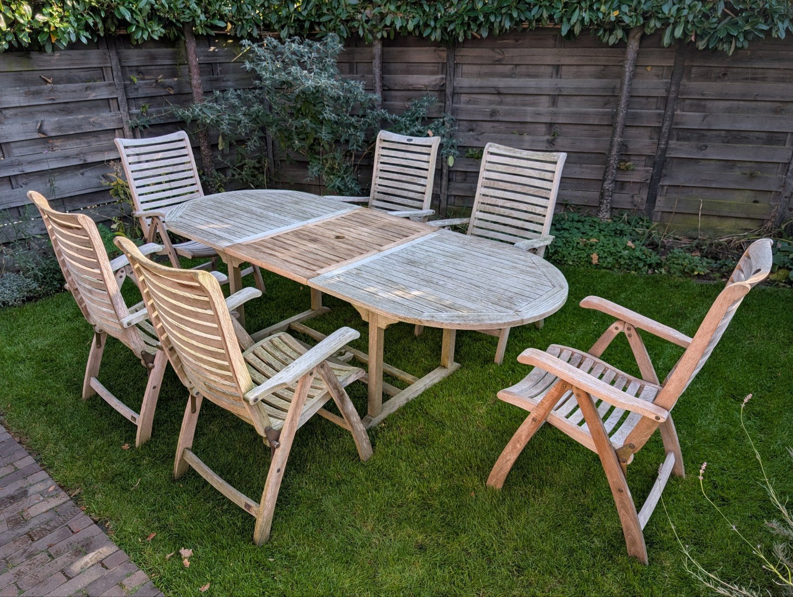Hartman Prestige Teakhouten Tuinset 4-6 persoons, Tuin en Terras, Ophalen, Gebruikt, 6 zitplaatsen, Teakhout
