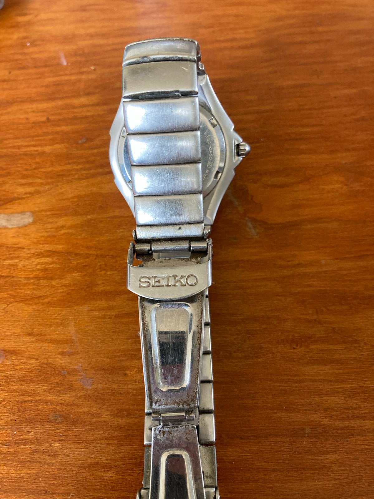Mooi gedragen Seiko Kinetic herenhorloge met stalen band, Seiko, Gebruikt, Staal, Polshorloge