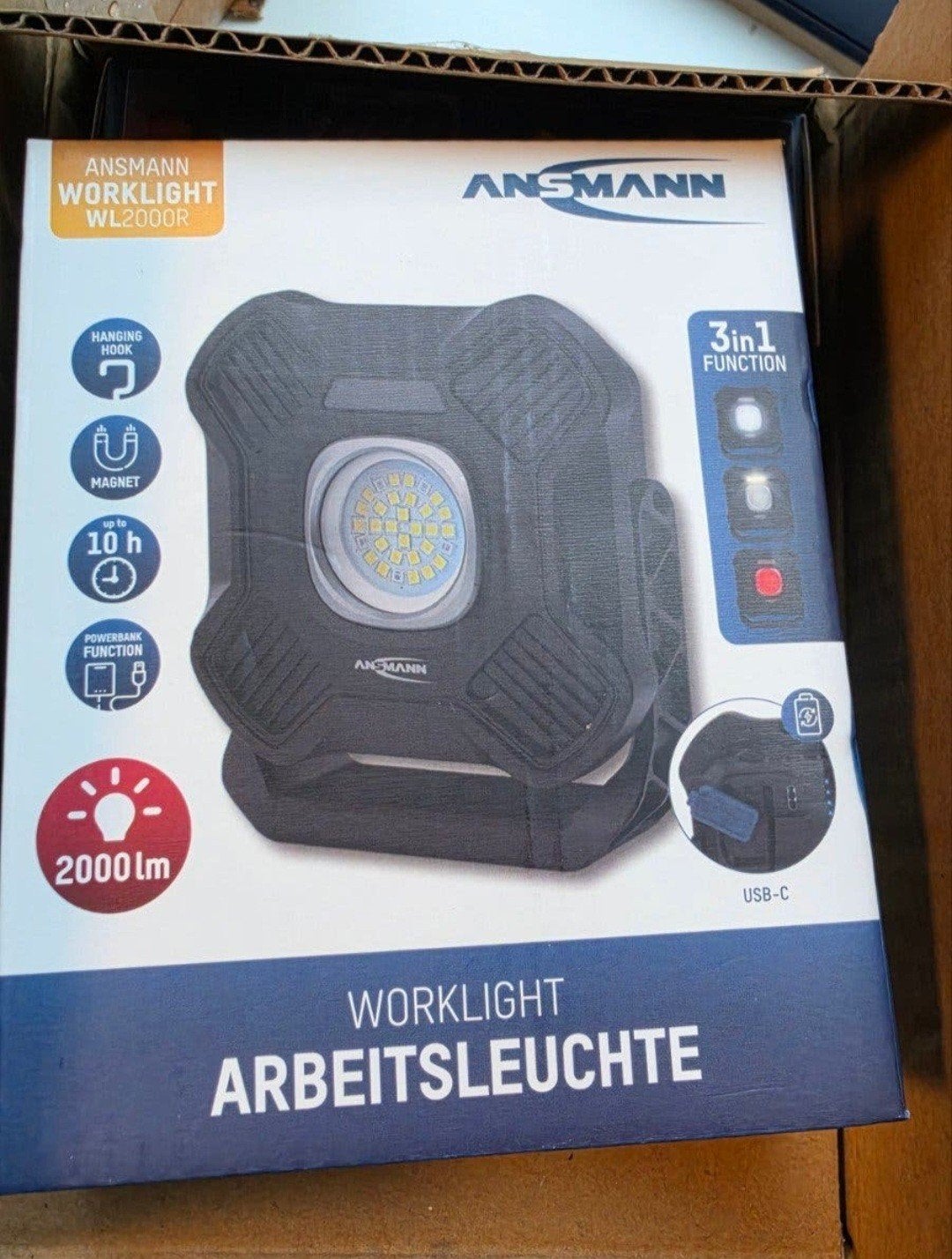 ANSMANN WL2000R Werklicht - Krachtige LED Werklamp, Ophalen, Nieuw, Minder dan 50 watt, Lamp