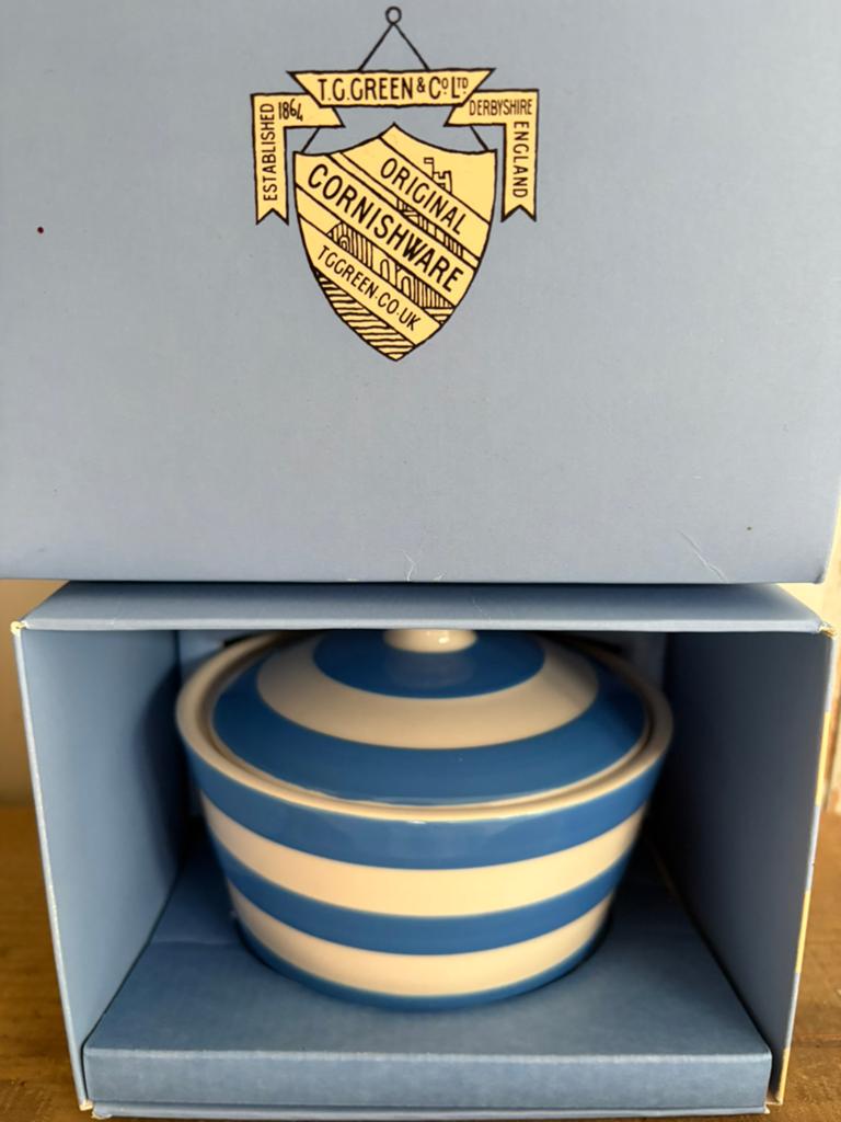 Cornishware Cornishblue T.G. Green botervloot nieuw in doos, Huis en Inrichting, Overige typen, Nieuw, Ophalen of Verzenden, Overige stijlen