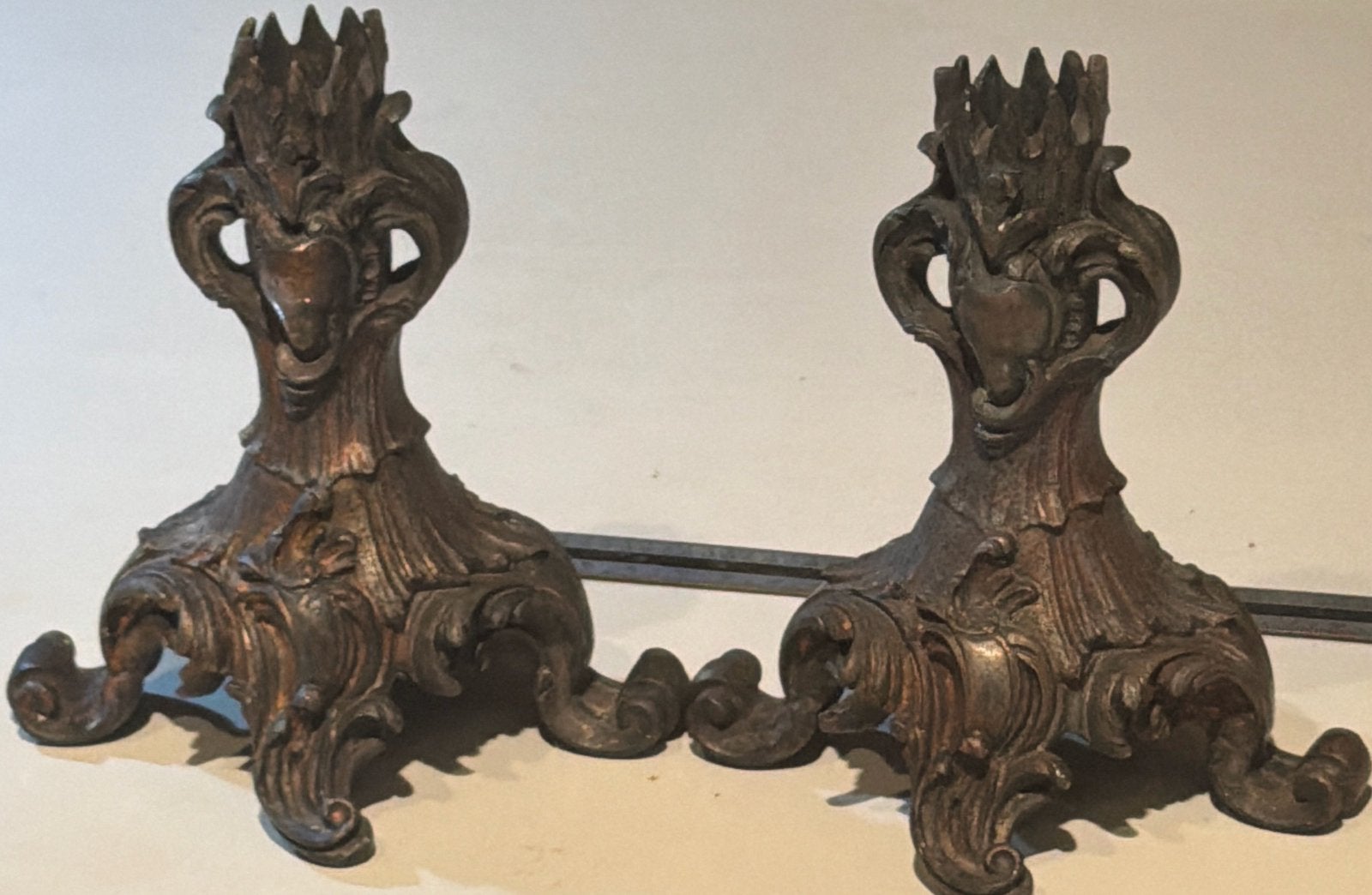 verzilverde bronzen stompenkandelaars Lodewijk XV 19e eeuw, Antiek en Kunst, Ophalen of Verzenden, Koper of Brons