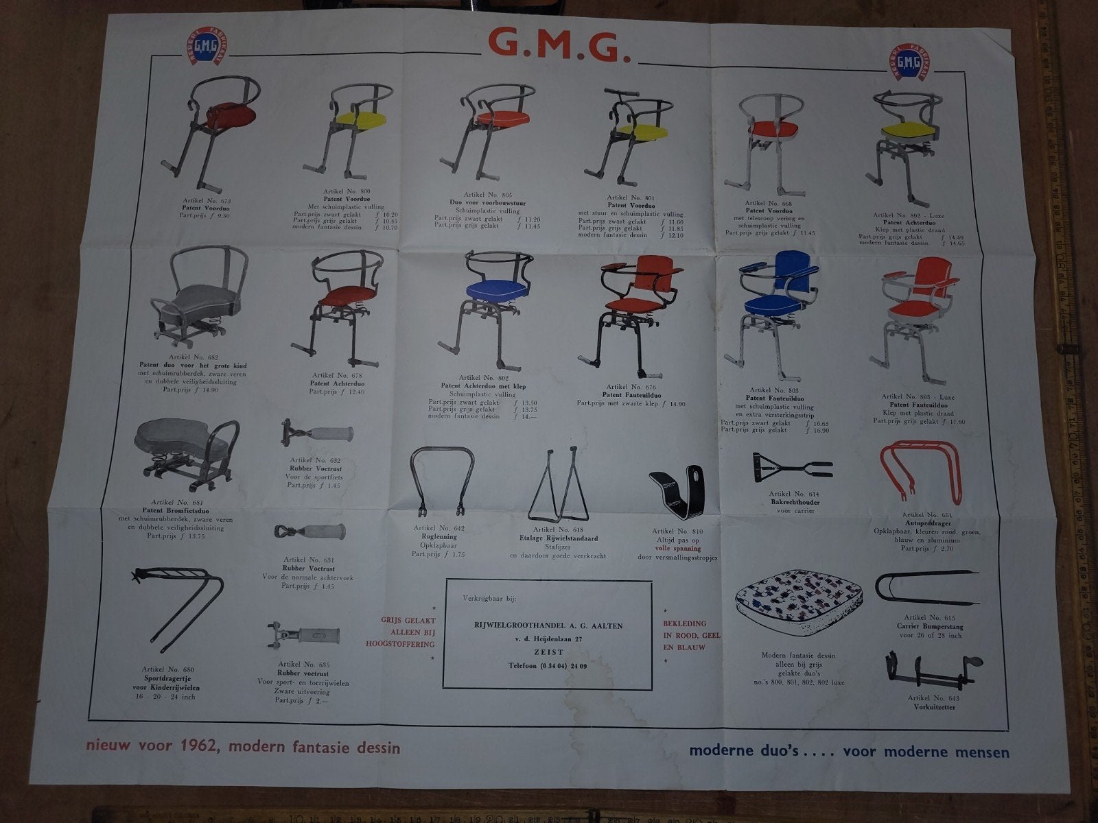 G.M.G. accessoires folder 1962, Ophalen of Verzenden