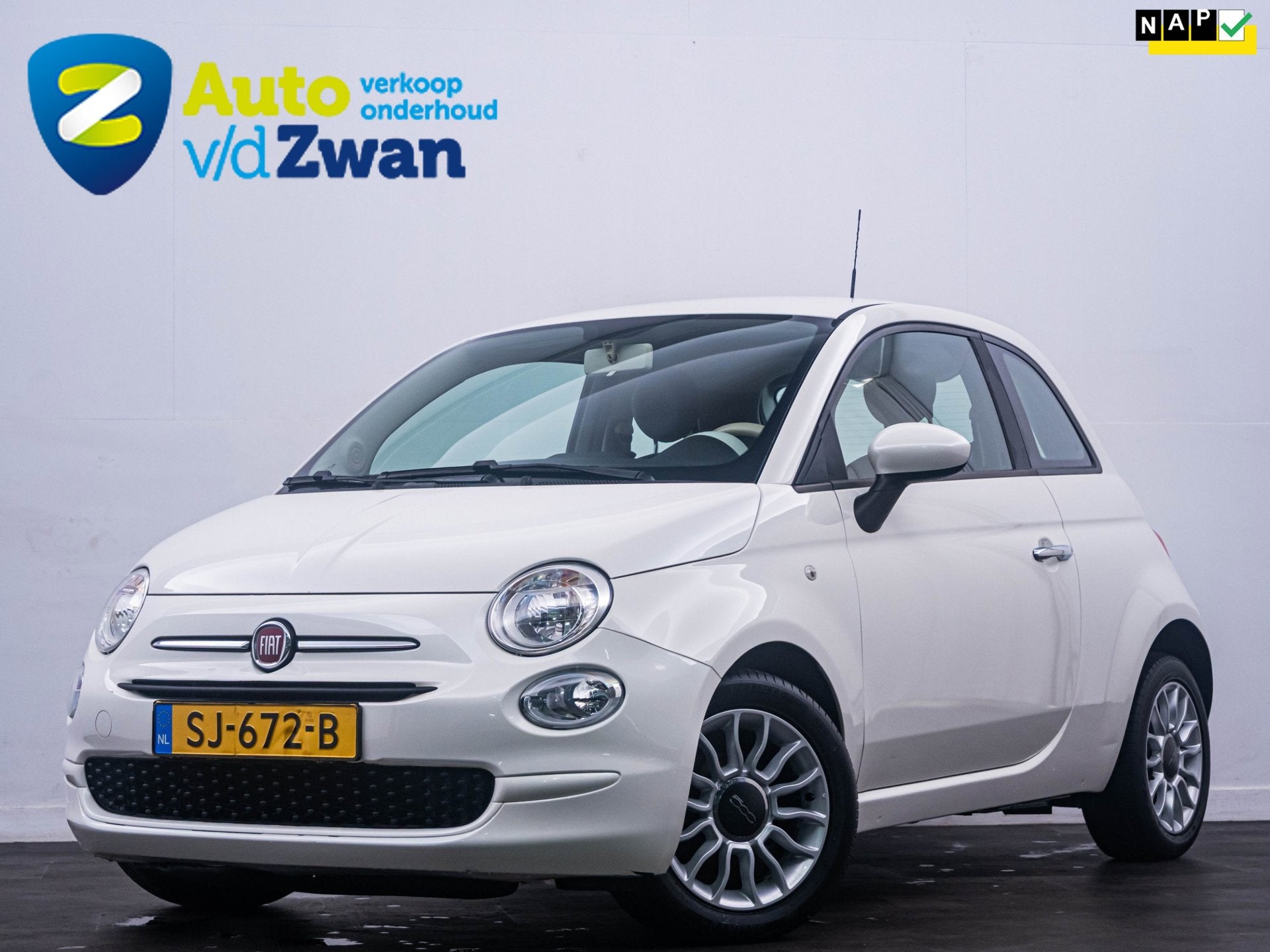 Fiat 500 0.9 TwinAir Turbo Popstar 'Automaat' Airco|ECO!, Auto's, Stof, Gebruikt, Wit, Origineel Nederlands