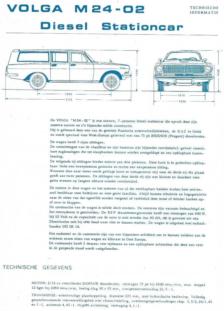 Volga M24 02 technische informatie (V24), Verzenden, Zo goed als nieuw, Overige merken
