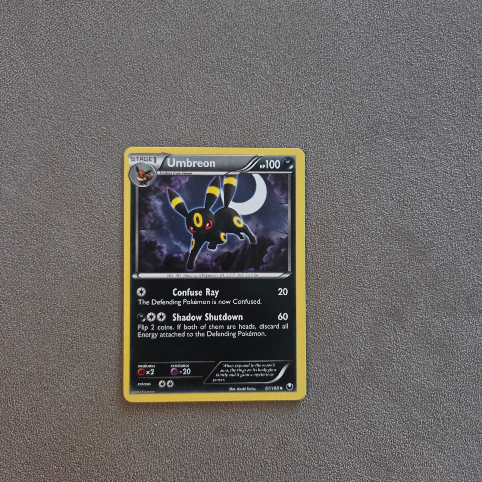 Pokémon Kaart Umbreon 61/108, Ophalen of Verzenden, Nieuw, Losse kaart