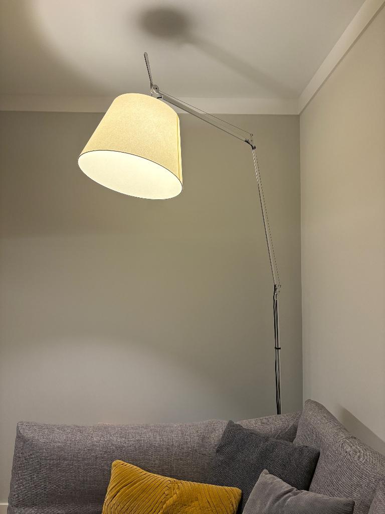 Artemide Tolomeo Mega Terra vloerlamp 42cm alu/perkament, Huis en Inrichting, Lampen | Vloerlampen, Gebruikt, 200 cm of meer, Metaal