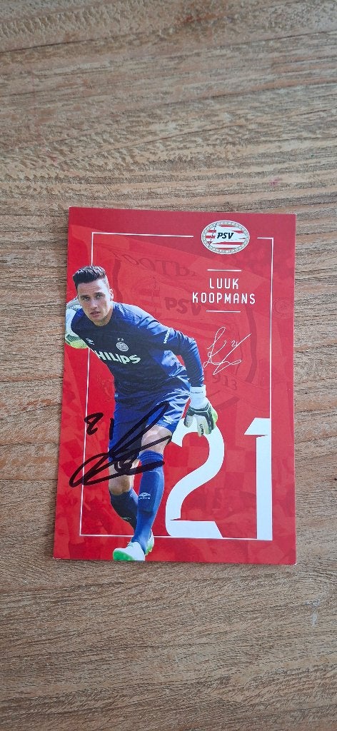 Spelerskaart met handtekening; Luuk Koopmans # PSV, Ophalen of Verzenden, Nieuw, PSV, Spelerskaart