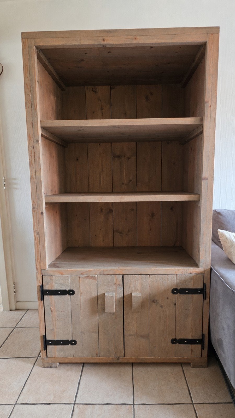Kast | Boekenkast | Steigerhout | Landelijk | Robuust, Ophalen, 50 tot 100 cm, Zo goed als nieuw, 150 tot 200 cm