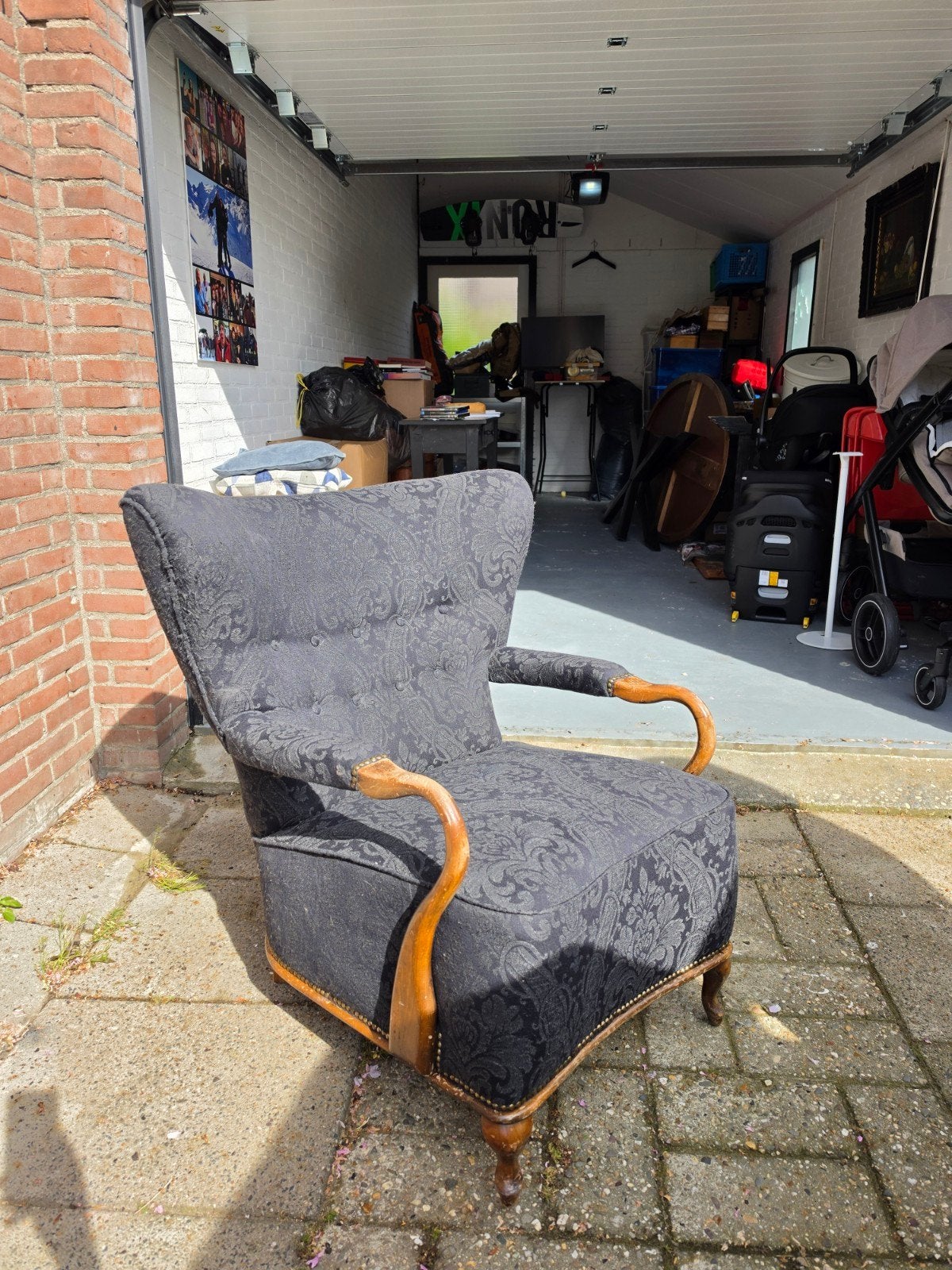 Vintage fauteuil, Antiek en Kunst, Antiek | Meubels | Stoelen en Banken, Ophalen