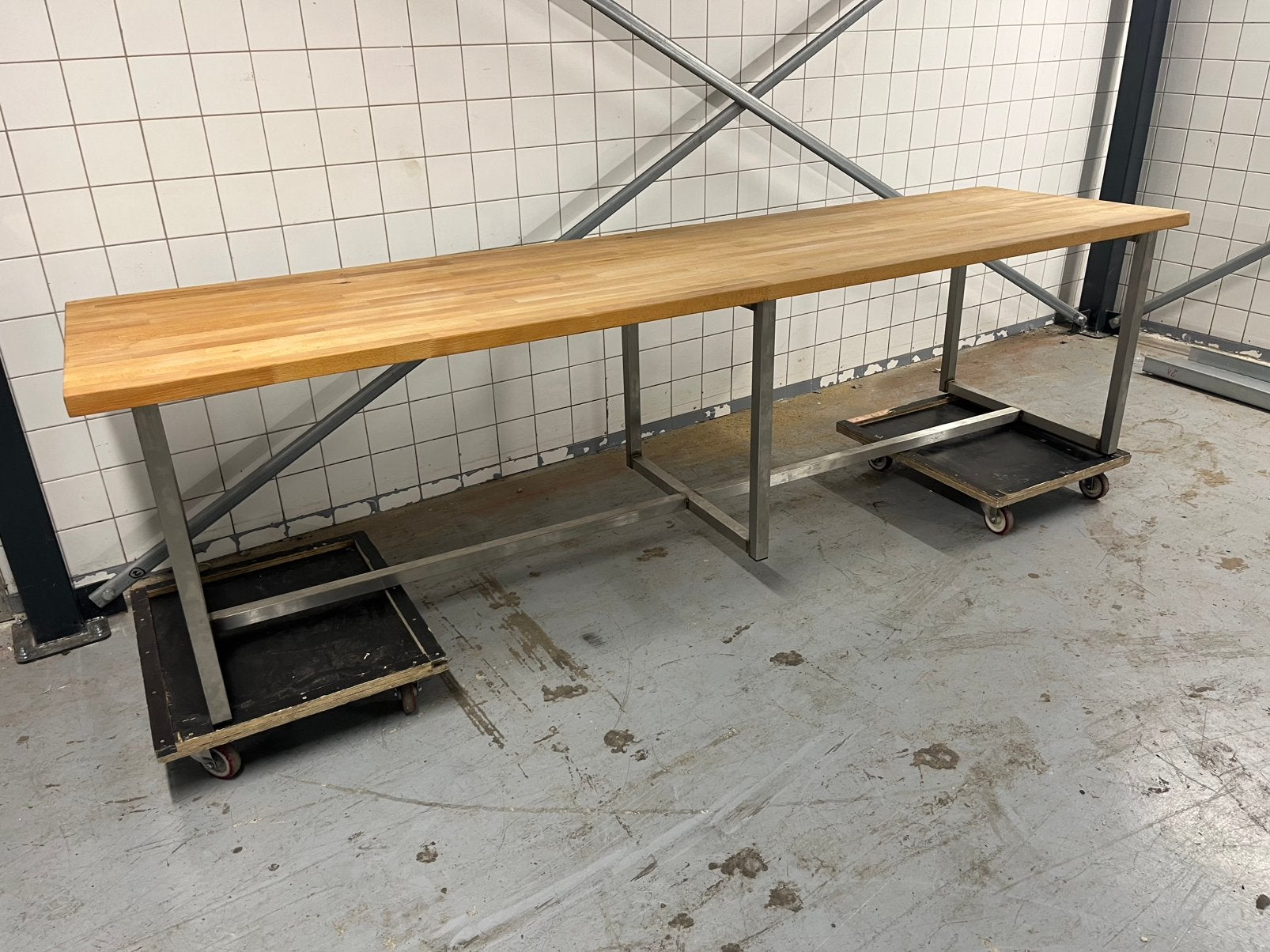 Tafel 300x82cm, 200 cm of meer, Zo goed als nieuw, Rechthoekig, 50 tot 100 cm