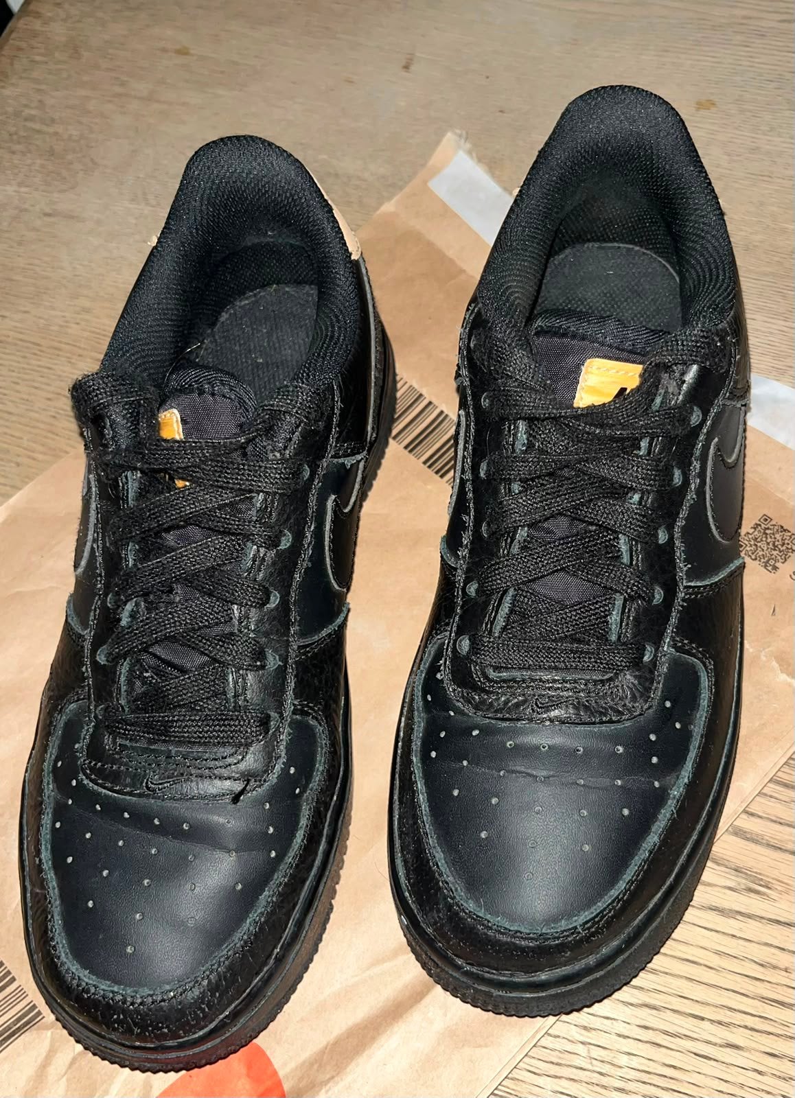 Maat 37,5 37 1/2 nike zwarte sneakers gympen airforce1, Zwart, Ophalen of Verzenden, Sneakers of Gympen, Gedragen