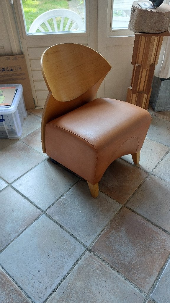 Scandinavishe design stoel, Ophalen, Gebruikt, Leer, Eén