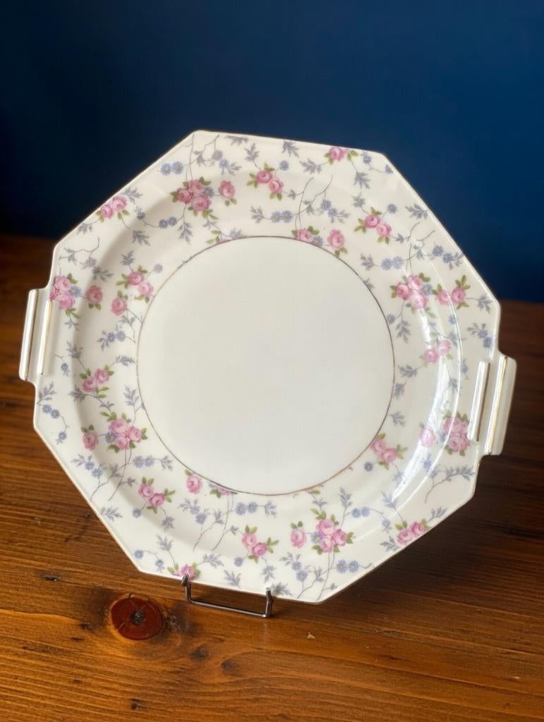 Vintage porcelain serveerbord - 26 cm, Ophalen of Verzenden