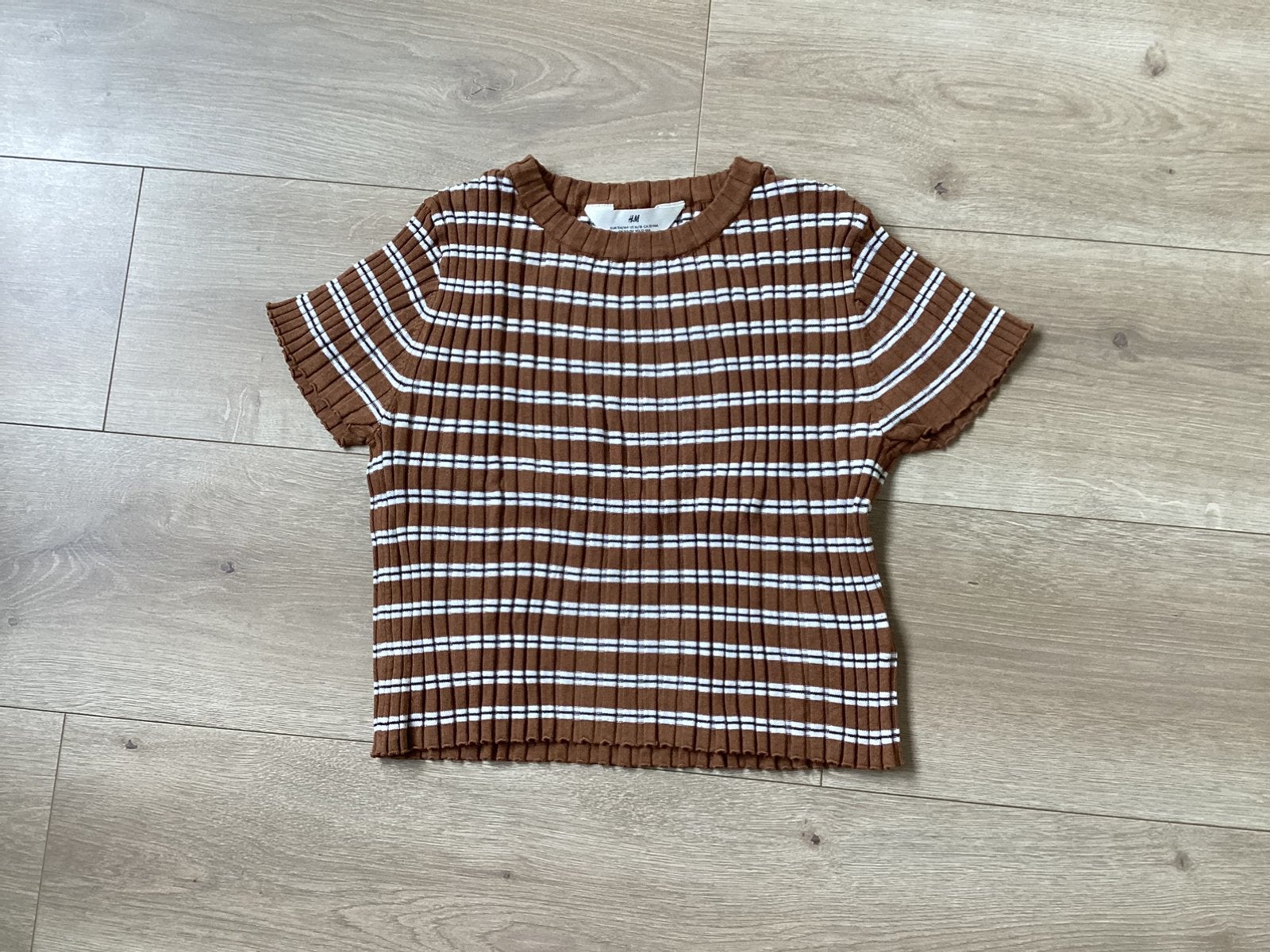 Shirt streep bruin H&M maat 158/164, Ophalen of Verzenden, Zo goed als nieuw, Meisje, Shirt of Longsleeve
