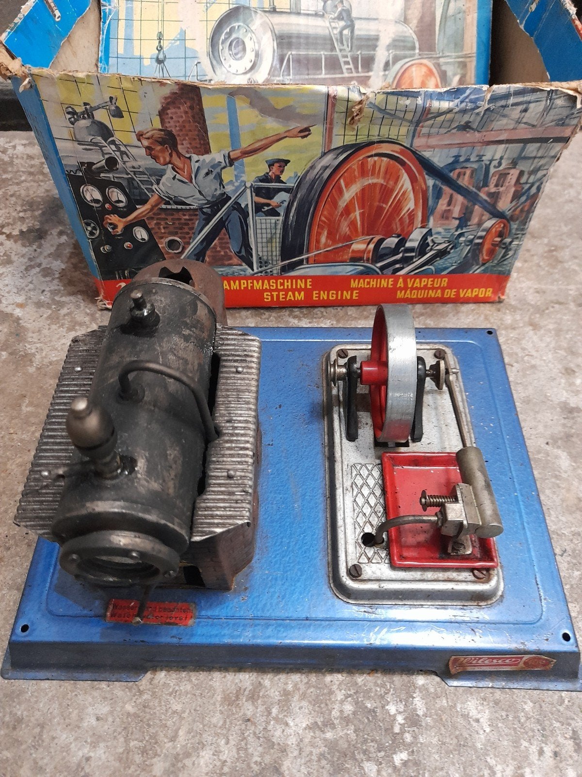 Wilesco D5 stoommachine met originele doos, Overige merken, Gebruikt, Ophalen of Verzenden, Groter dan 1:32