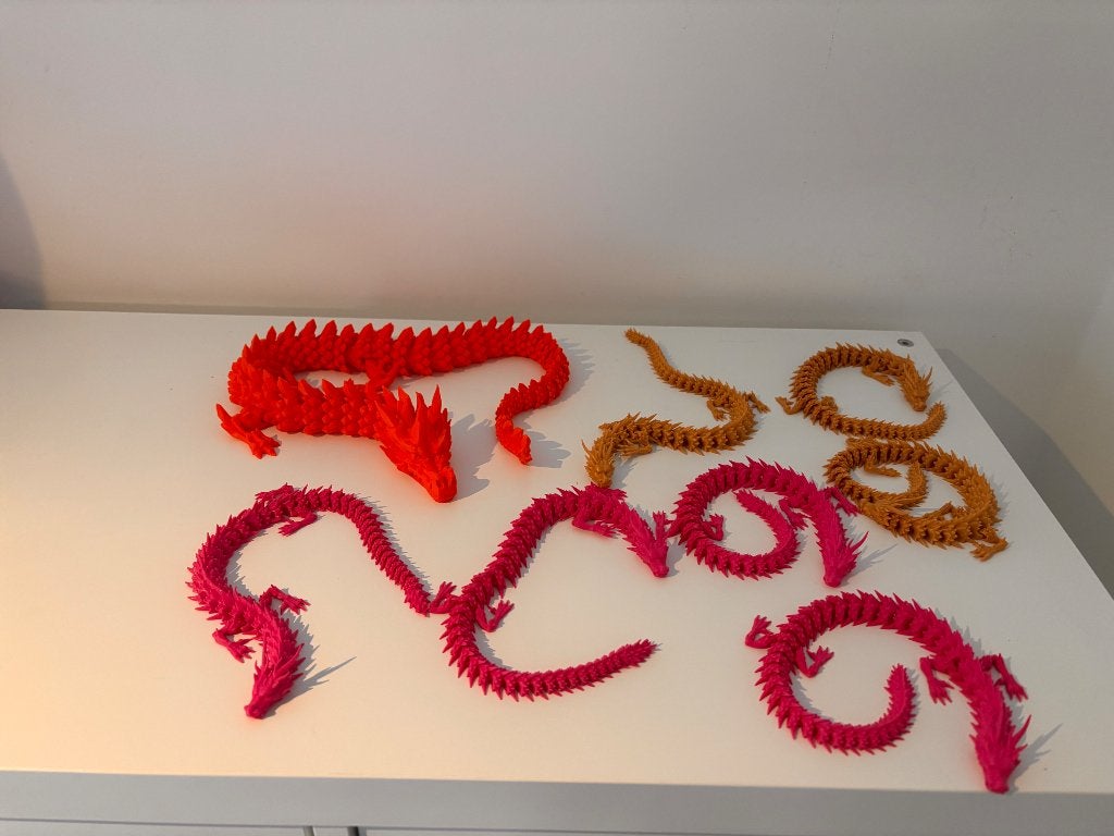 Flexibele 3D-geprinte draken in diverse kleuren, Fantasie, Handgemaakt, Nieuw, Meerkleurig