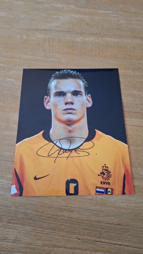 Foto 20x25cm met handtekening; Wesley Sneijder # Ajax, Ophalen of Verzenden, Nieuw, Ajax, Overige typen
