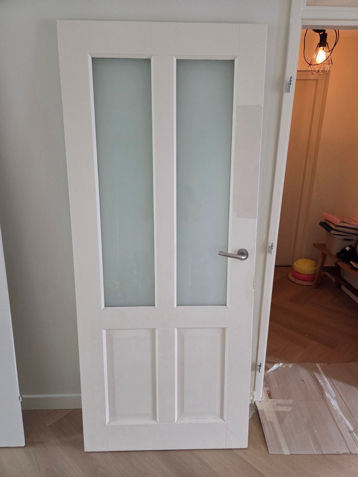 Opdek binnendeur links 201,5 x 83 cm met glas, Ophalen, Gebruikt, 80 tot 100 cm, Binnendeur