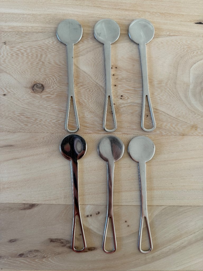 Set van 6 metalen lepeltjes (Nespresso Rituals), Ophalen of Verzenden, Gebruikt, Metaal, Bestek
