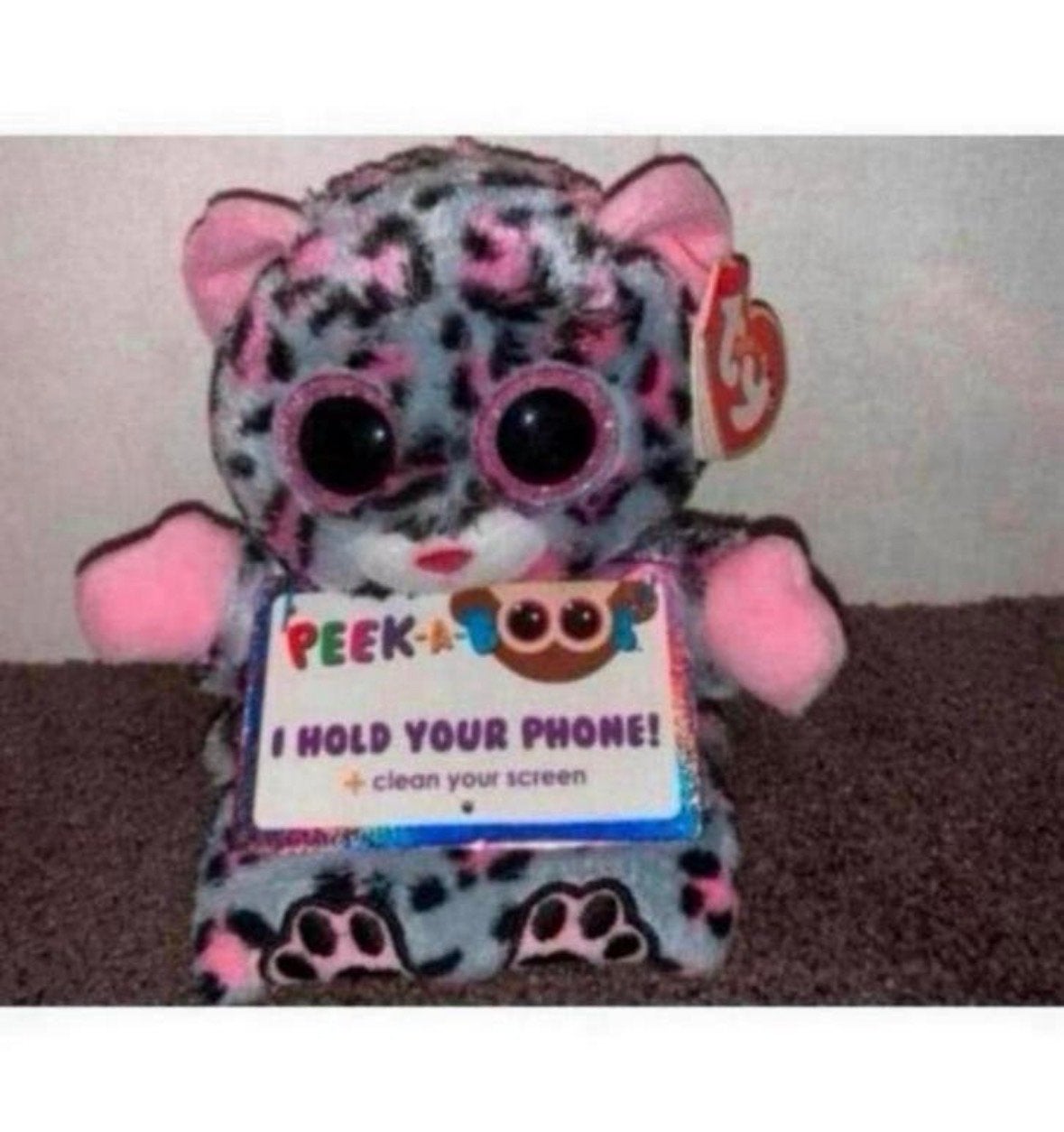 Ty Beanie Boo Telefoonhouder - Peek-A-Boo Luipaard, Ophalen of Verzenden, Nieuw, Telefoonhanger of Accessoire, Universeel
