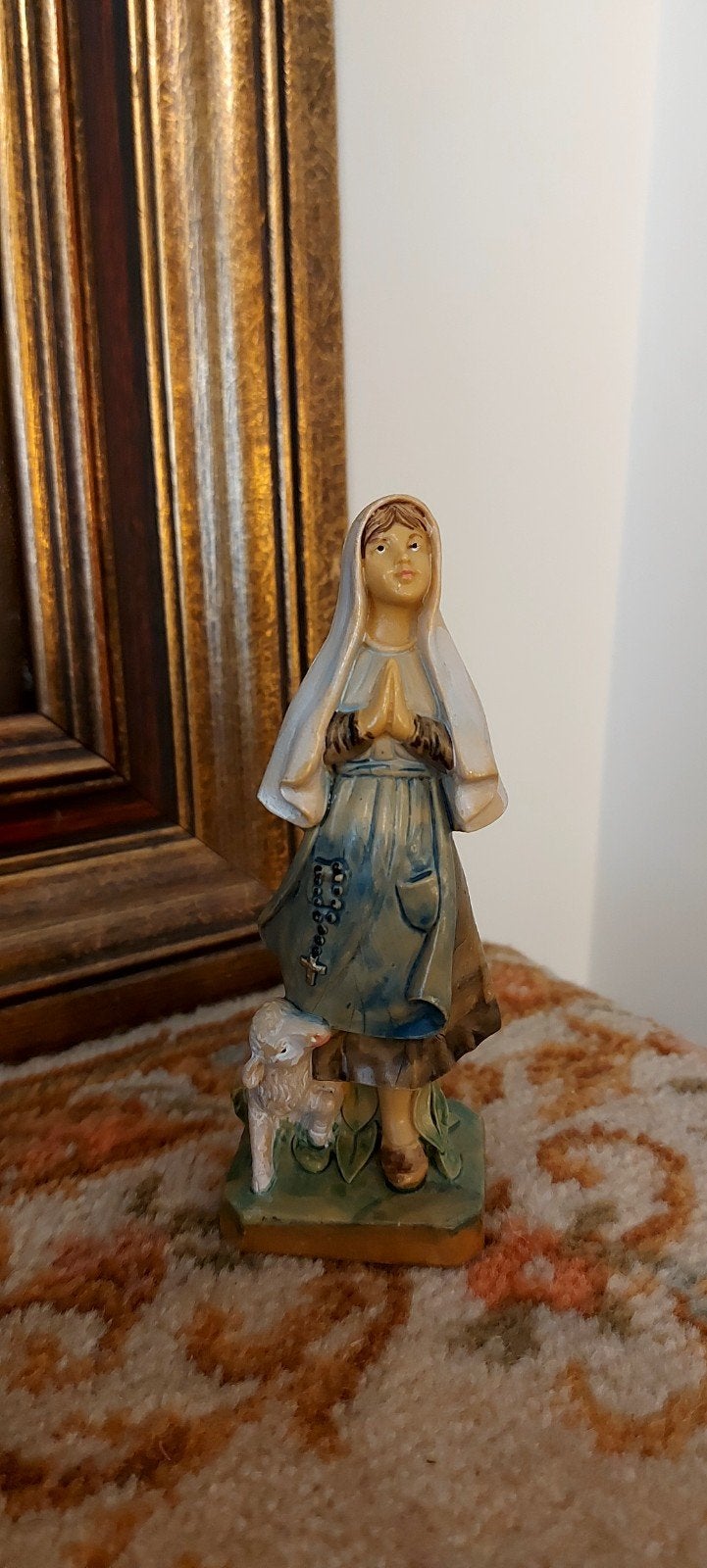 Oud Italiaans beeldje  st Bernadette van Lourdes, Antiek en Kunst, Antiek | Religie, Ophalen of Verzenden