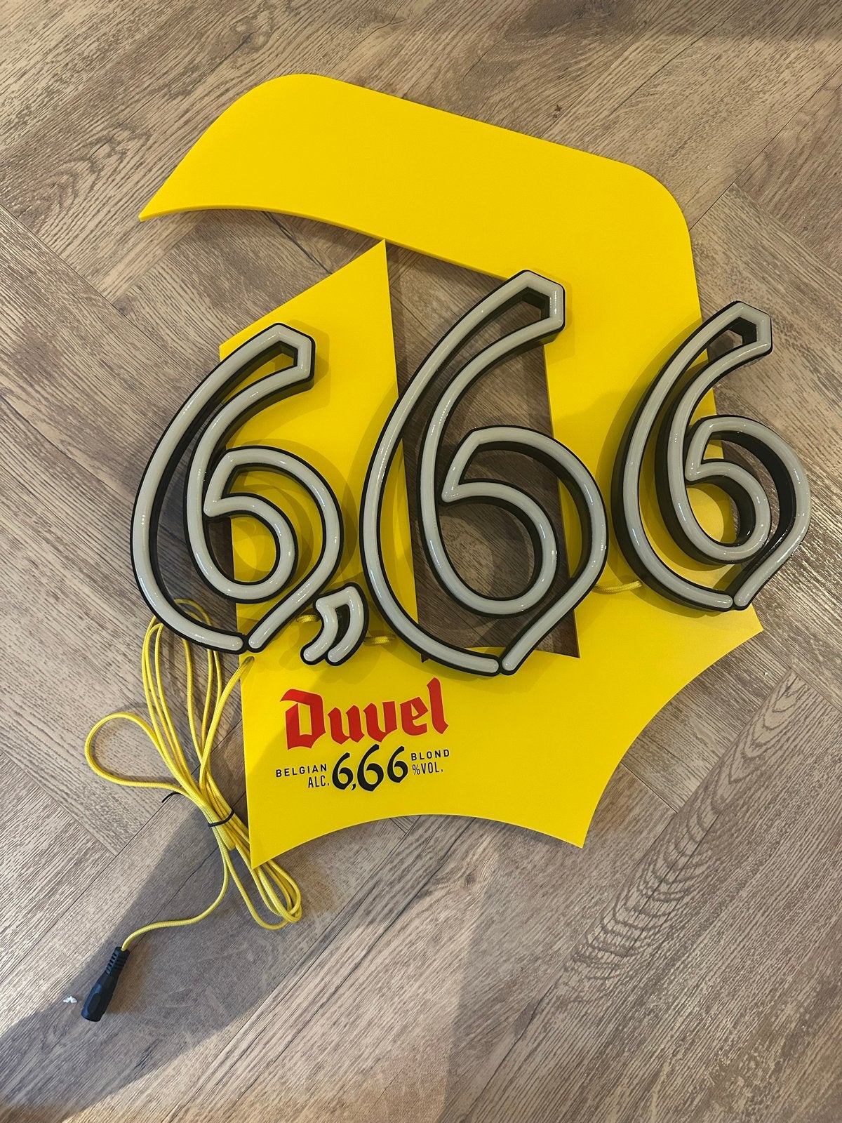 Duvel 6,66% Neon LED Reclamebord - Nieuwstaat, Verzamelen, Ophalen of Verzenden, Nieuw, Reclamebord, Plaat of Schild, Duvel