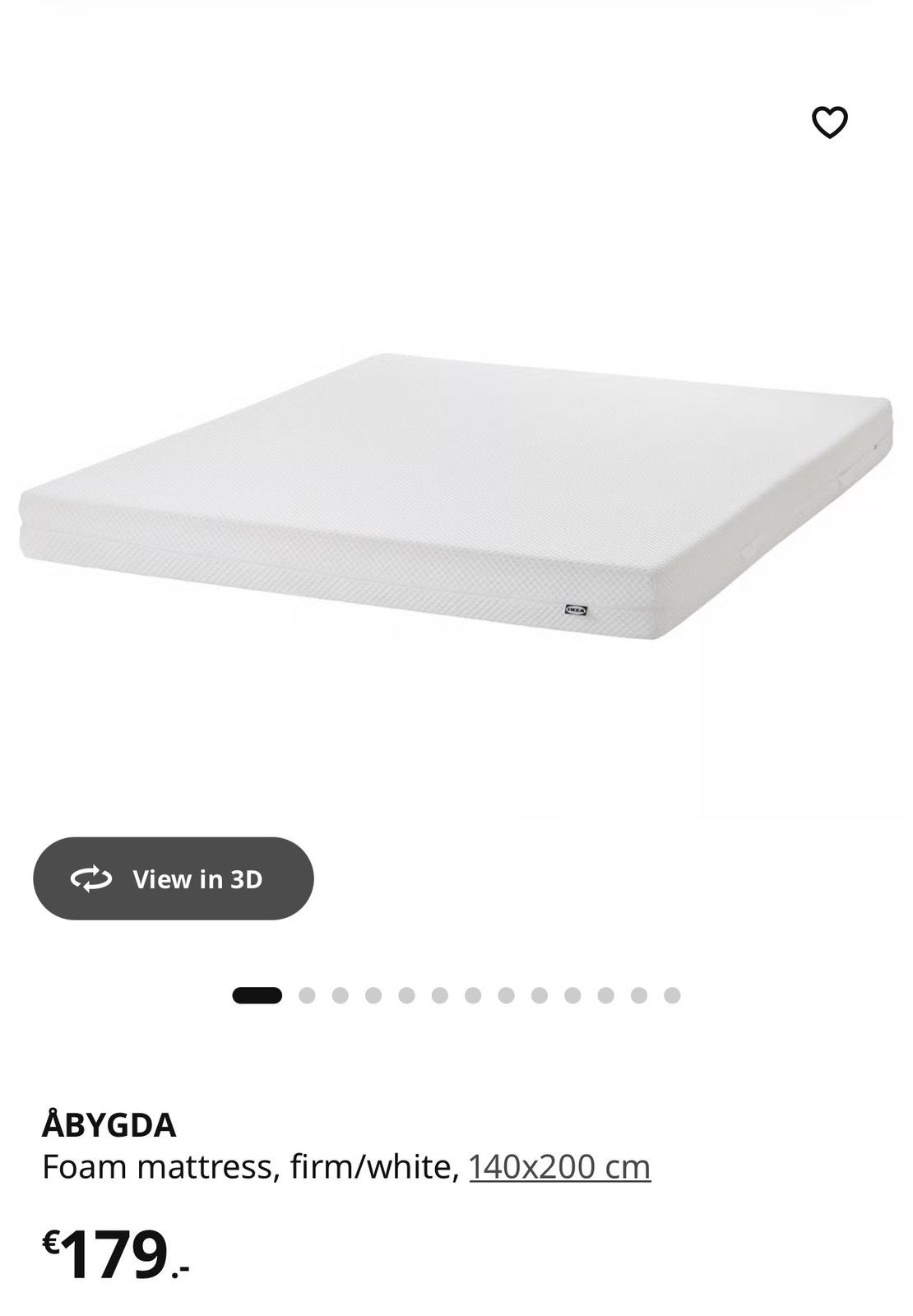 IKEA ÅBYGDA mattress 140200 cm, Ophalen, Zo goed als nieuw, Tweepersoons, 140 cm