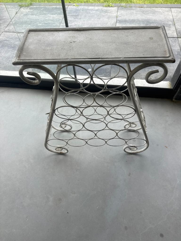 Decoratief Wijnrek Metaal - Vintage Look, Huis en Inrichting, Woonaccessoires | Wijnrekken, Ophalen, Gebruikt, 50 tot 75 cm, 15 tot 25 flessen