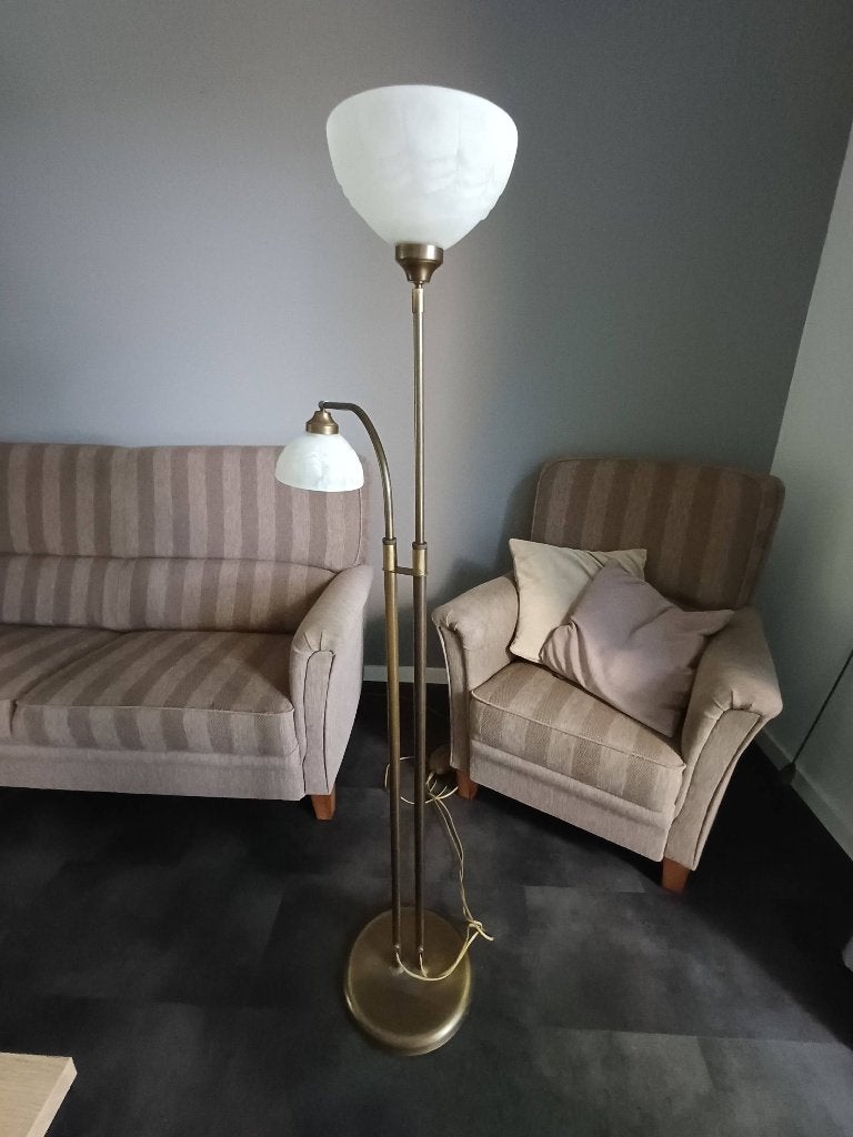 Staande lamp, Huis en Inrichting, Lampen | Vloerlampen, Ophalen, Gebruikt, Glas, 100 tot 150 cm