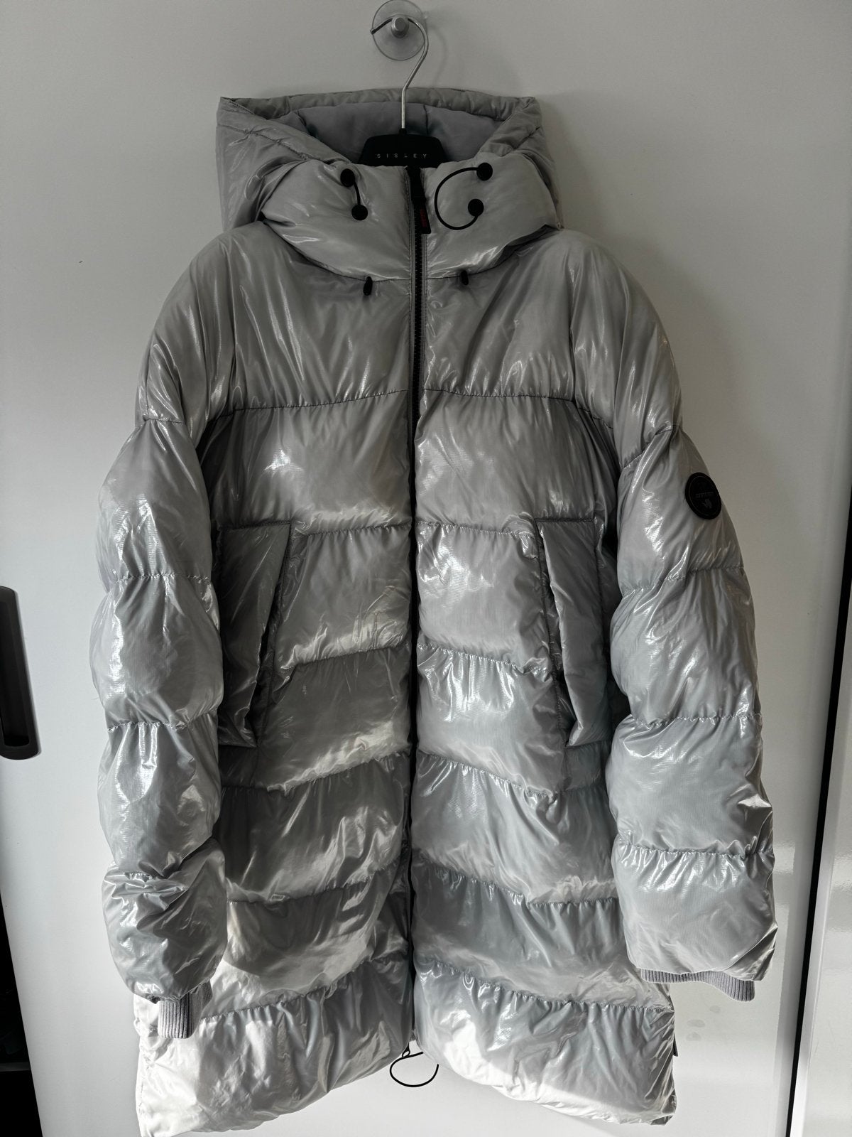Napapijri lange puffer jas maat M, Ophalen of Verzenden, Zo goed als nieuw, Maat 38/40 (M), Grijs