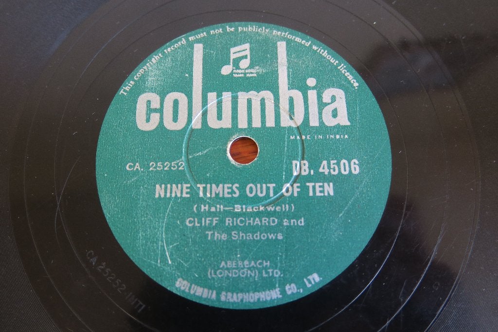 Cliff Richard Nine times out of ten 78rpm 78 toeren rock-ola, Gebruikt, 10 inch, Ophalen of Verzenden, Pop