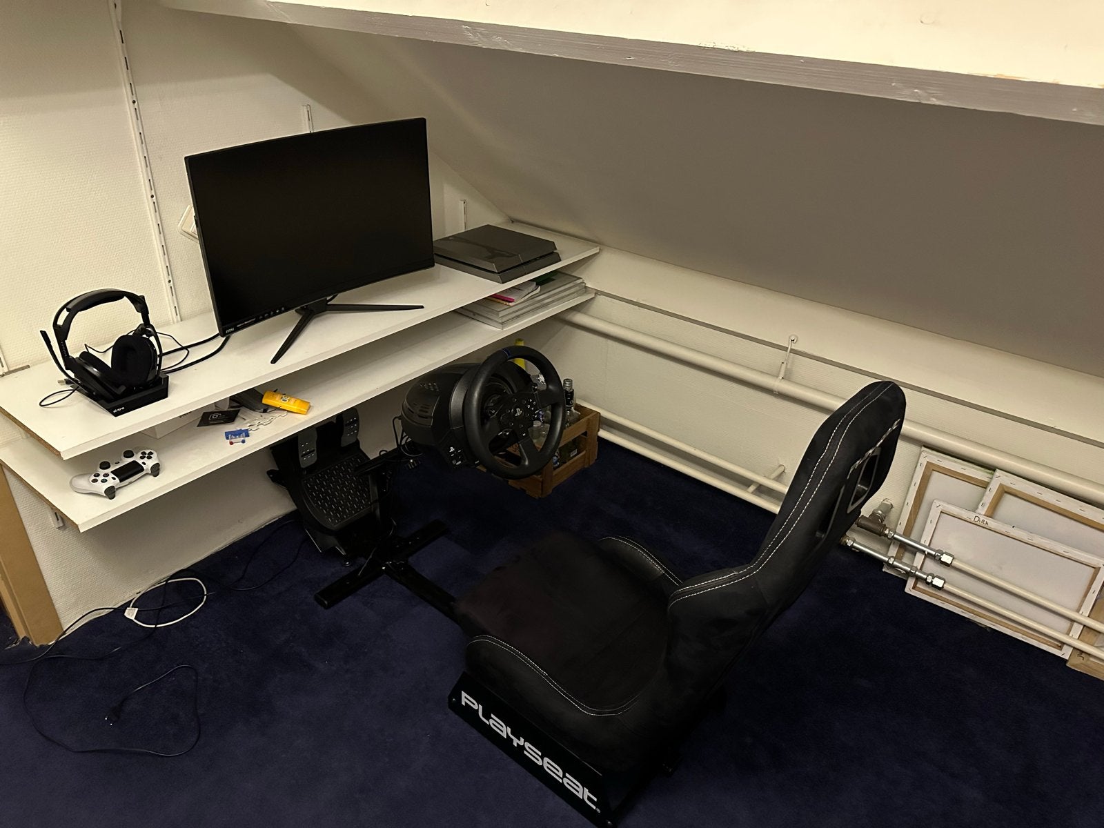 Complete Sim Setup: Playseat, PS4, T300 & MSI scherm 27 inch, 500 GB, Ophalen of Verzenden, Zo goed als nieuw, Met 1 controller