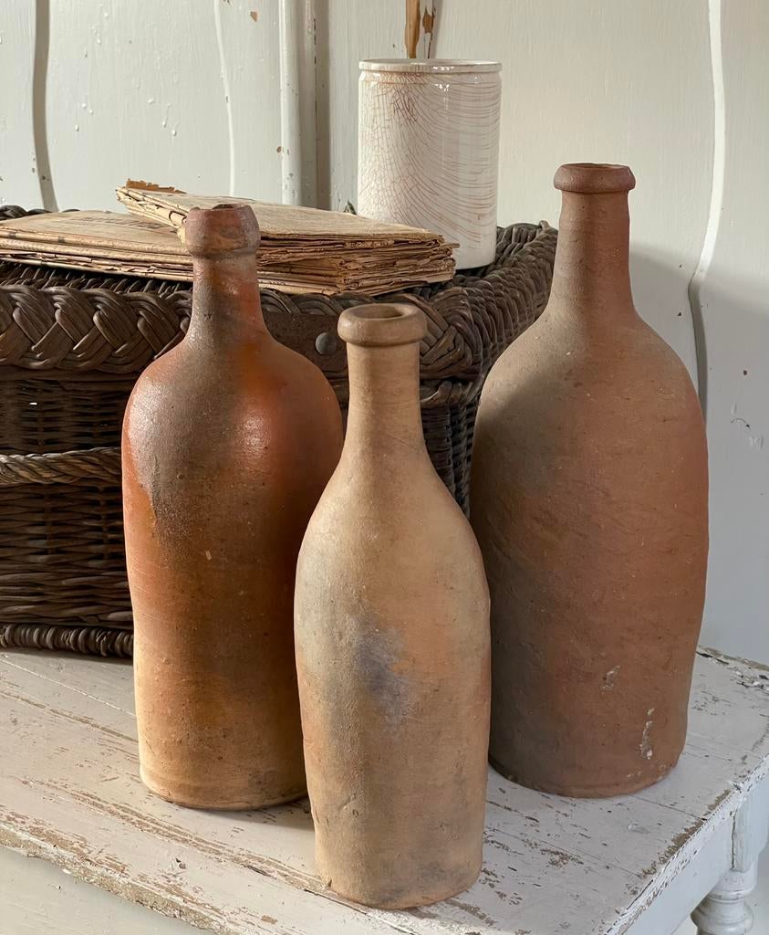 Brocante oude Franse gresflessen / gresfles, Antiek en Kunst, Curiosa en Brocante, Ophalen of Verzenden